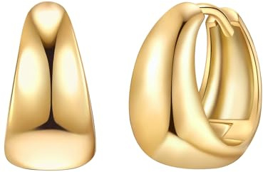 Rafaela Donata Damen Ohrringe 925/- Sterling Silber gelbgold | gelbvergoldet 14 Karat, Creolen