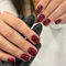 24 pcs Red Nails, Short Square False Nails, Glossy Fake Nails with Glue, Full Cover Stick on Nail Natural Fit for Daily Wear
