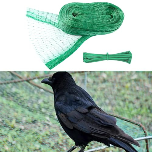 4x10m Vogelnetze Vogelschutznetz,Gartenschutznetz aus Kunststoff,Ultra-Feines Netz für Pflanzen und Früchte, Effektiver Schutz vor Tauben und Anderen Vögeln Grün,