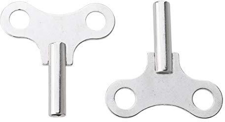 DIYEAH 2 Stück Uhrwerk Schlüssel Ersatzteil mechanisch Uhrenschlüssel aufziehen Teile Standuhr Schlüssel Werkzeug Uhrenschlüssel aus Metall Uhrenschlüssel aus Stahl Silver