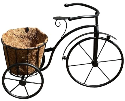 Alfie Francis 29.5cm x 40cm Decorative Bike Planter Garden Ornament Statue Tricycle Plant Pot Outdoor Garden Decor Gift