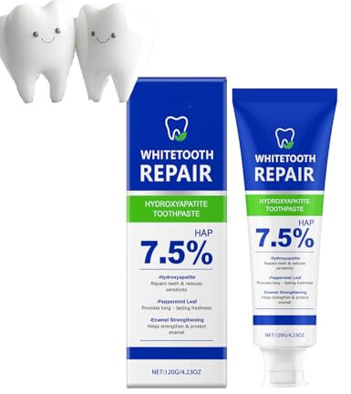 7,5% Hydroxylapatit-Zahnpasta, für emaillierten Schutz Zahnstärkung, fluoridfrei formuliert mit frischem Minzgeschmack, tägliche Anwendung für die Mundpflege, Aufhellung, frischen Atem (1Stück)