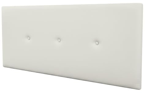 amuéblate online Kopfteil aus hochwertigem Kunstleder, gepolstert, Trento Maße 160 x 60 cm (für Betten mit 150 und 160 cm), Weiß