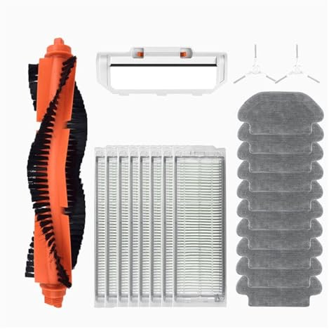 Compatible avec Xiaomi Robot Vacuum S10 S12 T12 B106GL/ Mop 2S XMSTJQR2S/3C B106CN Pièces Accessoires Brosse latérale principale Filtre Mop(WHITE)