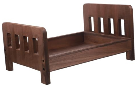 Vintage Coffee Photography Prop Bed Wooden for Newborn Baby | Smooth Finish, Safe Decorative Photo Prop, Sturdy Wood Build, for Studio Pictures and Baby Shoots