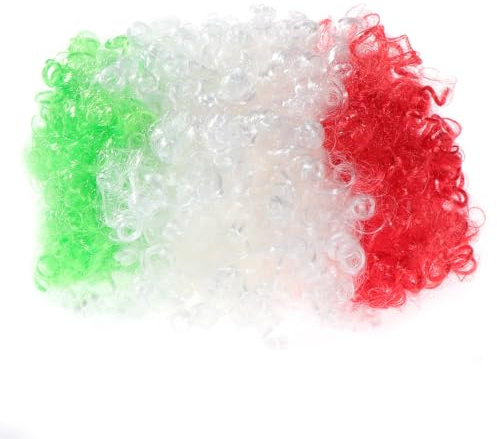 OATIPHO Party Clown Masquerade Wig National Flag Costume Wig Multi Colour Polyester Material for Adults Approx 54 X 44 X 36 Cm