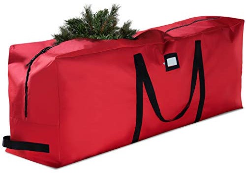 Premium Jumbo Christmas Tree Storage Bag - Fits Up to 7.5 FT. Tall Artificial Christmas Trees, Durable Handles, Sleek Dual Zipper & Card Slot- Xmas Bag Made of Tear Proof 600D Oxford - 5 Year Warranty