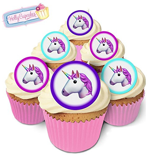 24 Wunderschöne essbare Kuchendekorationen: Einhorn Emoji / Unicorn Emoji