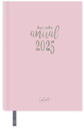 •Casterli Jahresplaner 2024, Tagesansicht, Pastellrosa, mit gefüttertem und gepolstertem Einband, Buchstaben 2024 gestempelt in Gold, A5, 16 x 22 cm