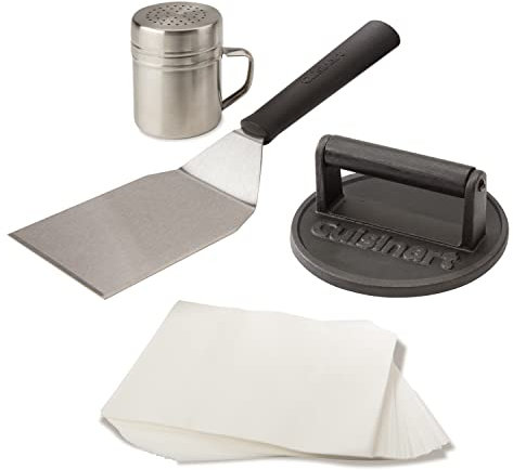 Cuisinart Cast Iron Smashed Burger Kit, 6 Patty, Nonstick False, Dishwasher Safe False