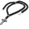 Halskette mit Kreuz Hämatit Onyx perlen Edelstein Cross Rosenkranz