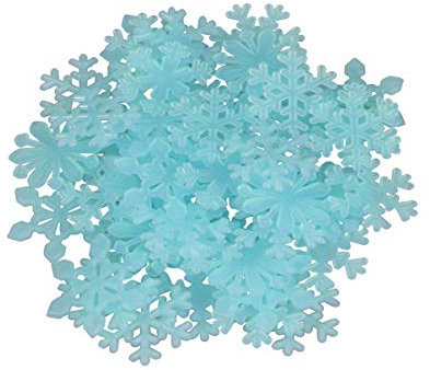 Amosfun 50 stücke Weihnachten im Dunkeln leuchten wandaufkleber 3D Schneeflocke Fenster Aufkleber DIY für Weihnachten Urlaub Party wanddekoration (blau)