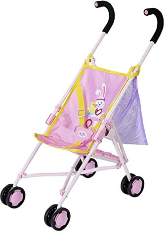 Zapf Creation 828663 BABY born Stroller with Bag Puppenwagen mit Tasche, einfach und schnell zusammenklappbar, Puppenzubehör für Puppen fast aller Größen, 62 cm Griffhöhe