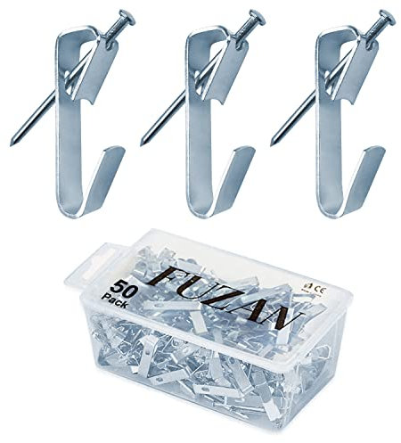 Fuzan - Appendiabiti per quadri (50 pz-22,7 kg), con chiodi e kit professionale per appendere quadri su legno/cartongesso per tela, ufficio, orologio, decorazione della casa