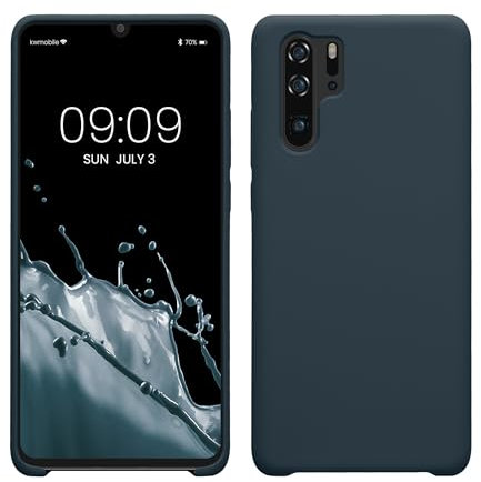 kwmobile Carcasa Compatible con Huawei P30 Pro Funda - Case TPU y Silicona antigolpes - Apto Carga inalámbrica - Pizarra Oscura