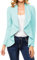 MINEFREE Damen-Blazer mit langen Ärmeln, klassisch, drapiert, vorne offen, leichter Blazer (S-3XL), Aqua, XXL