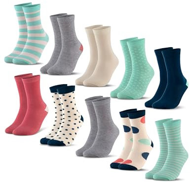 Occulto Calzini Colorati Bambino e Bambina Pacco da 10 (modello: Estilo) Menta 27-30