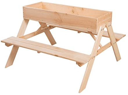 Esschert Design Table de Pique-Nique pour Enfant avec bac à Sable, 36,6 x 34,6 x 59,9 cm
