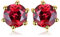 JewelryPalace Rundschliff 1.3ct Echt Granat Ohrstecker Silber 925 Damen, Naturstein Schmuck Set Rot, Ohrringe Silber Edelstein Mädchen, Ohrstecker Silber Klein mit Stein Frauen Geschenk Vergoldet