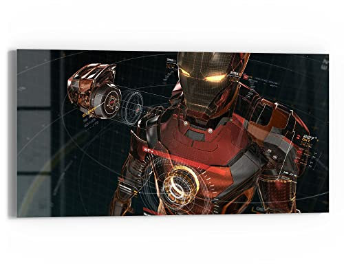 DEQORI Glasbild Echtglas | Motiv Legendäre Iron Man Anzug | horizontal einteilig 60x30 cm | schöne Dekoration | Wandbild für Wohnzimmer, Schlafzimmer, Flur & Küche | moderne Wanddeko