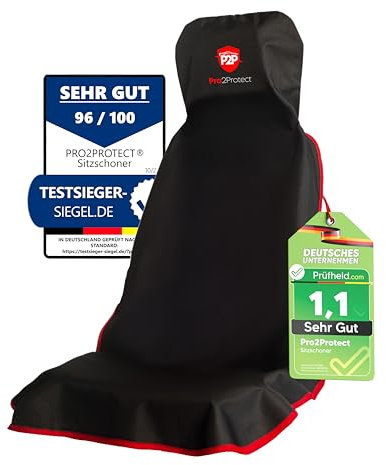Pro2Protect (2X Test SEHR GUT) Auto Sitzbezüge, Sitzauflage, Sitzschoner, Autositzschoner, Autositzbezüge, Sitzbezug für Vordersitze, Autositzauflage Schonbezug Autositz vorne, Auto Innenraum Zubehör