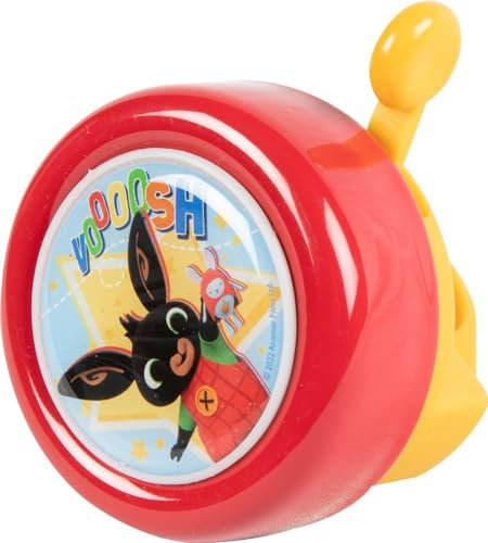 Tataway - Fahrradklingel für Kinder | Einfach am Lenker zu befestigen | Metall | Bing Bunny Design | Ideal für Fans von Kinderserien, rot, Einheitsgröße, Metall