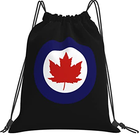 IUBBKI Royal Canadian Air Force Rucksack mit Kordelzug, schwarz, Sporttasche, Sporttasche, Sackpack für Männer, Frauen, Kinder