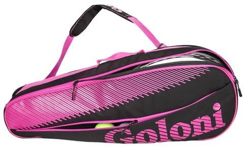 Goloni Tennistasche für 3–4 Schläger mit extra Vordertasche für andere wichtige Dinge, Tennisschläger-Tasche mit abnehmbarem Schultergurt, Rosa