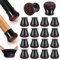 Chair Leg Floor Protectors, 16 Pcs Silicone Black Chair Leg Covers Caps for Hardwood Floors with Wrapped Felt, Furniture Feet Protectors Pads (Fit:20.1-30mm)