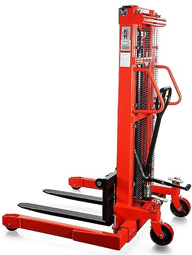 1000kg Manual High Lift Straddle Leg Hand Hydraulic Pallet Stacker Truck Forklift Mover 2500mm