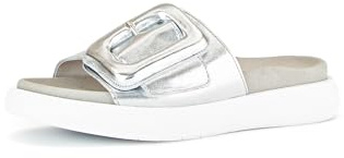 Gabor Damen Pantoletten, Frauen Slipper,Best Fitting,Schlupfschuhe,schluepfschuhe,Slip-ons,Backless Slipper,Mules,Silber,40 EU / 6.5 UK