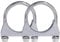 2 Piece Car Clamp M8 Pipe Clamp Ø52-80 mm Special Clamp for Exhaust Pipe U-Shaped Galvanized Pipe Clamp (54mm)