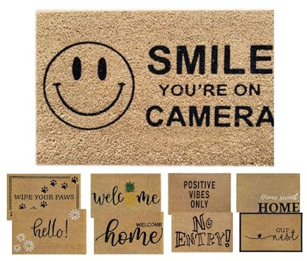 MYPURECORE Coir Door Mat (60x40cm) - Non-Slip & Absorbent, Indoor/Outdoor, Eco-Friendly - Ideal as Front Door, Entrance, Floor, Welcome Mat - Large Size, Dirt Trapper, Washable (ON THE CAMERA)