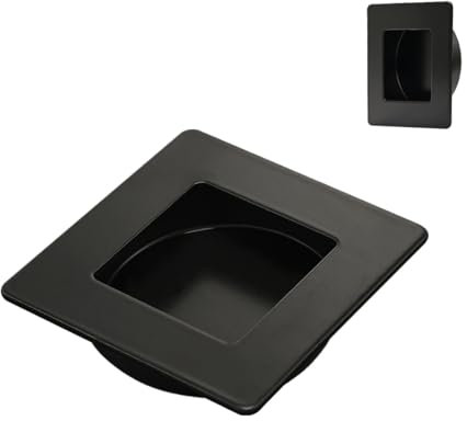 HOMOTEK Lot de 2 poignées carrées encastrées pour porte coulissante de placard, diamètre intérieur de 54 mm, poignées affleurantes en acier inoxydable pour poche, porte de dérivation, tiroir de grange
