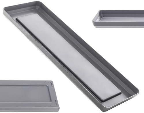 KADAX Soucoupe pour pot de fleurs, dessous de pot de fleurs, soucoupe rectangulaire pour pots de fleurs, dessous de pot de fleurs, anthracite, 40 cm