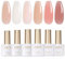 GAOY Milky Jelly Nude Gel Nail Polish Set, 6 Transparent Colors Sheer White Pink Gel Nail Kit for Salon and Nail Art DIY at Home