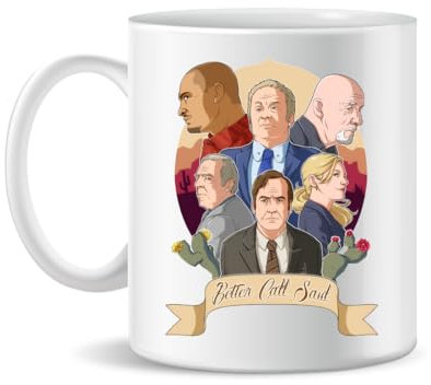 Forsca Better Call Saul Heroes Keramiktasse für Tee und Kaffee, 330ml, Magic White Pink Black 330ml