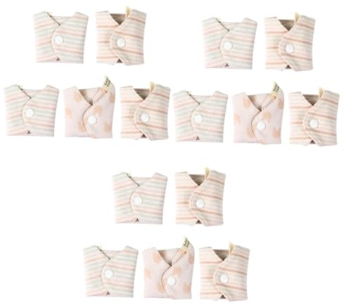 FRCOLOR 15pcs Always Cotton Reusable Sanitary Pads Women Organic Panty Liners Menstrual Pads Washable Period Random Style