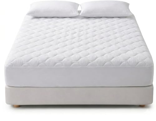 LivinEase gesteppter Matratzenschoner - passgenaue Matratzenauflage, tiefer Taschenmatratzenbezug, dehnbar bis zu 30 cm – Nicht wasserdicht (weiß) (Weiß, 90 x 200 + 30 cm)