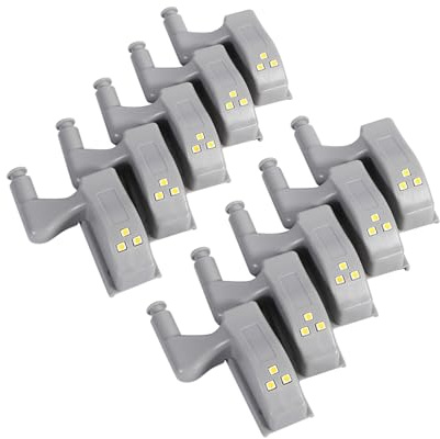 Cocoarm 10 Pack LED Sensor Light for Kitchen Cabinet Wardrobe Hinge, Battery Operated Closet Night Light, for Modern Home Lamp (Warm White)