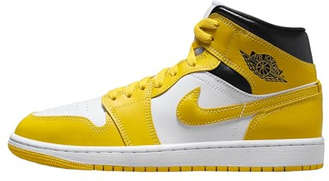 Jordan Nike Air 1 Mid Womens White/Vivid Sulfer-Black BQ6472-170 7