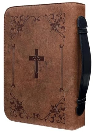 Bibelhülle aus Leder, Vintage-Bibel, Bibelhüllen, Hüllen für Damen und Herren, wasserabweisende Buch-Tragetasche mit Reißverschluss, Bibelzubehör, Geschenke, Muttertag, Weihnachten, Ostern, Geburtstag