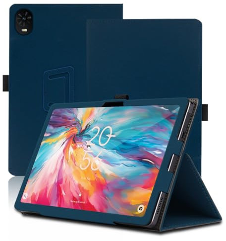 Funda para TCL Tab 10 Nxtpaper 5G 10.4 Pulgadas, TCL Tab 10 Nxtpaper 5G Tablet Funda, Funda Protectora Plegable con Soporte para Lápiz y Correa para la Muñeca, Protección Total. (Azul)