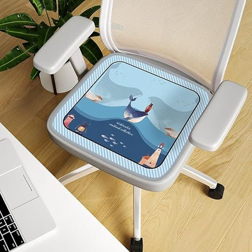 Sitzkissen Whale Blue Lighthouse Sitzkissen Outdoor Polyester Stuhlkissen Outdoor Weich Sitzkissen Gartenstuhl Bürostuhl Atmungsaktiv Bodenkissen Outdoor Faltbar Sitzpolster Gartenstuhl 50x50cm