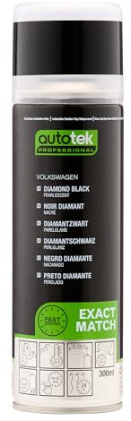 AutoTek Professional Exact Match Car Spray Paint, Volkswagen Diamond Black Pearl Aerosol Spray 300ml