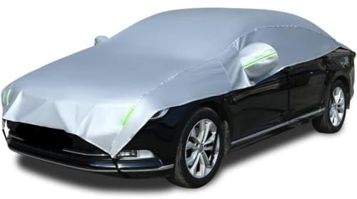 CaiTang Demi Housse de Voiture Extérieure Imperméable à l'eau, Bâche de Protection Auto Coupe-Vent, Housse de Pare-Brise de Voiture Résistant à la Poussière, Anti-UV, Soleil, Universel pour Berline