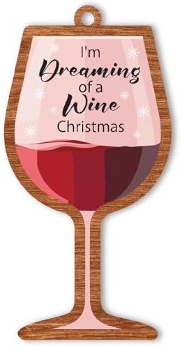 BlinkWishes Wine Christmas Ornament for Wine Lover, Red Wine Glass Cup Enthusiast Keepsake, for Wine Drinkers, Wine Lover, Wine Gifts for Women Tree Decor