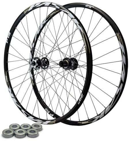 LPYDWZ MTB Räder 26 27,5 29 Zoll Steckachse 142mm Aluminiumlegierung, Scheibenbremse Abgedichtetes Lager 32H Fahrrad Radfahren Vorder Und Hinterradfelge for 7–12 Gänge 2210g