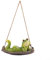 Vilgftyiet Frosch zum Aufhängen, Gartenskulptur, Frosch, Garten, Outdoor-Dekoration, Frosch und Kaninchen, Wiege, Anhänger, Hof-Ornament, lustige Gartendekoration (zweihändiger Frosch)