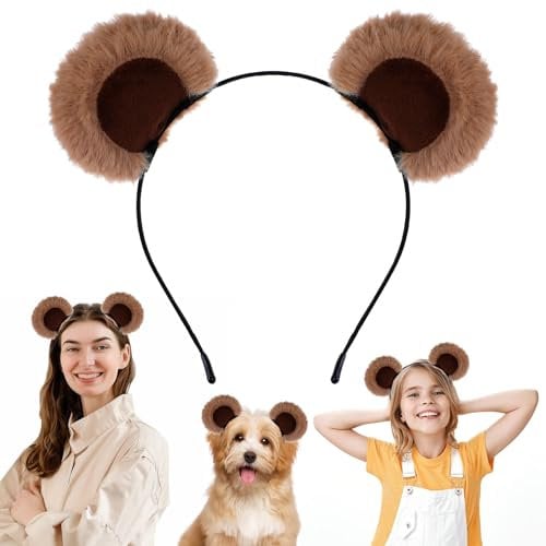 Tyqour Bär Ohren Haarreif Bärenohren Haarreifen Bären Ohren Stirnband Haarband Eichhörnchen Ostern Party Kopfbedeckung Bequeme Haarreifen Zubehör für Erwachsene Dekoration Cosplay Party